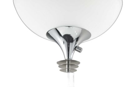 72" Silver With White Glass Shade