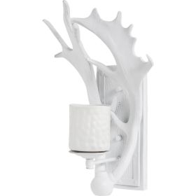 20" White Metal and Resin Corner Wall Light