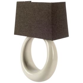 19" Gray Metal and Fabric Corner Wall Light