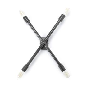 25" Black Metal Corner Wall Light