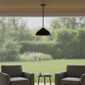 Black Frosted LED Dimmable Outdoor Hanging Light With Black Shades