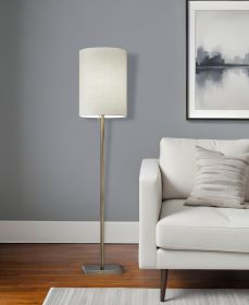 61" Silver Metal Floor Lamp With Fabric Shade