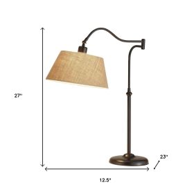 Dark Bronze Metal Swing Arm Adjustable Table Lamp
