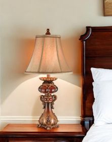 Antique Inspired Table Lamp with Linen Lamp Shade