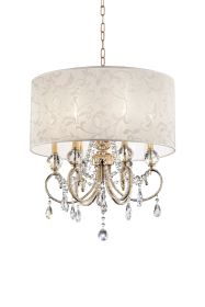 Stunning Brass Gold Finish Ceiling Lamp with Crystal Accents