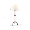 32" Black Metal Table Lamp With Off White Empire Shade
