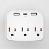 1pc Mini Outlet Extender ; USB Wall Charger; 3-Outlet Surge Protector Power Strip With 2 USB Ports And 1 Type-c; Multi Plug Outlet With Spaced Outlets