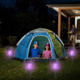 4 Pack Solar Mosquito Zapper Outdoor, 2-in-1 Bug Zapper & LED Light with 2 Modes, Waterproof Electric Insect Killer Torch for Yard, Patio, Garden