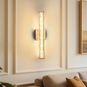 19.7'' Gold Bathroom Wall Sconce Set of 2, Modern Single Sconce Wall Lighting, Upgrated K9 Crystal Bronze Wall Light, Bedroom Vanity Sconce