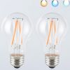 3 Color Temperature LED Bulb E26 Medium Base 60W Equivalent, 2700K Warm White and Blue Color Changing Light Bulb 3CCT A19 LED 6W Clear Glass