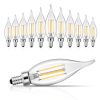 VEVOR LED Candelabra Bulbs, 12-Pack Dimmable Chandelier Light Bulbs, Vintage Flame Tip Candle Light Bulb with 2725K Warm Lighting