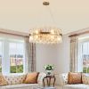 23.6 Inches Luxury Chandeliers Crystal Living Room Bedroom Decorative Lights Simple Modern Dining Room LED Lighting