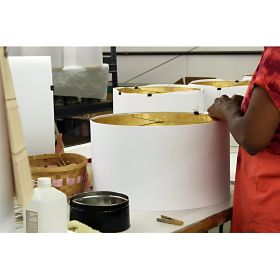 Deep Cone Hardback Lampshade with Washer Fitter, Beige Color Fabric Lampshade for Table Lamps, Natural Linen, 5" Top x 13" Bottom x 10" Height