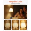Cordless Table Lamp, 2 Pack, 5200mAh Built-in Rechargeable Battery Desk Lamp, 3-Level Brightness, Fabric Shade, 2700-3000K Color Temperature