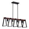 4-Light Kitchen Island Pendant Lights, 60W, Adjustable Dining Room Light Fixture with 2 x 6'' and 6 x 12'' Rods