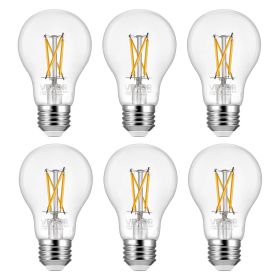VEVOR 6 Pack Edison Bulbs LED, A19 Vintage Edison Light Bulbs, 4.5W Dimmable 450 Lumens, 2700K Warm White, E26 Base LED Filament Bulb