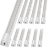 10 Pack LED Shop Light, 8 FT, 80W Linkable Shop Light Fixture, 10000 LM Ceiling Lights 59 in Power Cords with ON/OFF Switch 48 in Connector Cables