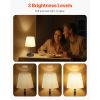 Cordless Table Lamp, 5200mAh Built-in Rechargeable Battery Small Desk Lamp, 3-Level Brightness, Fabric Shade, 2700-3000K Color Temperature