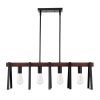 4-Light Kitchen Island Pendant Lights, 60W, Adjustable Dining Room Light Fixture with 2 x 6'' and 6 x 12'' Rods