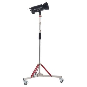 VEVOR Heavy Duty Light Stand with Casters, Max Height 10.5 ft/320 cm, Adjustable Tripod Stand with Stainless Steel, Photography Wheeled Base Stand
