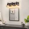 Bathroom Vanity Light,Modern 3-Light Bathroom Lighting Fixtures Over Mirror with Clear Glass Shade and Metal Base,Matte Black Bathroom Lighting
