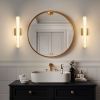 19.7'' Gold Bathroom Wall Sconce Set of 2, Modern Single Sconce Wall Lighting, Upgrated K9 Crystal Bronze Wall Light, Bedroom Vanity Sconce