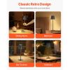 Cordless Table Lamp, 2-Pack, 5200mAh Built-in Rechargeable Battery Desk Lamp, 3 Color Stepless Dimming Up, 3000-6500K Color Temperature