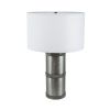 D16x24.4" Hammered Iron Table Lamp with Mango Wood(Lamp Shade Assembly Required)