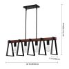4-Light Kitchen Island Pendant Lights, 60W, Adjustable Dining Room Light Fixture with 2 x 6'' and 6 x 12'' Rods