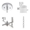 6-light Chandelier with Fabric Drum Shades