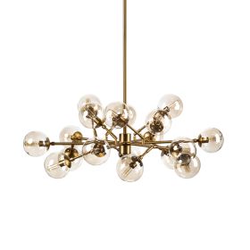 Gold Sputnik Style Eighteen Bulb Dimmable Chandelier
