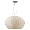Shanghai 1-Light Brushed Nickel Pendant With Sheer Pearl Ribbon Shade