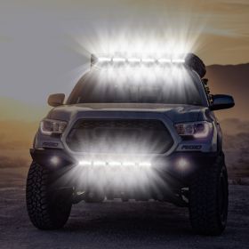 7in LED Light Bar Single Row Offroad Spot Lights 18W Ultra Slim Straight Work Light For Trailer Truck Bus Boat (Option: Black)