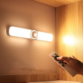 Motion Sensor Closet Lights;  Touch/Remote Control;  Dimmable;  Wireless USB Rechargea Under Cabinet Lights for Kitchen Hallway Stairway Closets (Light color: Human body sensor)