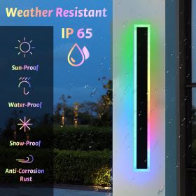 2 Packs 60in Long Outdoor RGB LED Wall Lights (size: 48inch)
