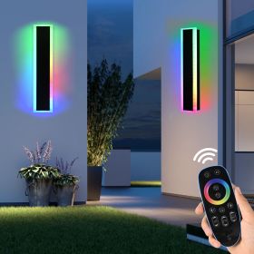 2 Packs 60in Long Outdoor RGB LED Wall Lights (size: 24inch)