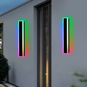 2 Packs 60in Long Outdoor RGB LED Wall Lights (size: 32inch)