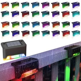 32/16 PCS Decorative Light Solar Energy Waterproof and Dustproof Light Source Sensing Suitable for Shopping Malls Guardrails Decks Stairs Gardens (Color: RGB lights-32PCS)