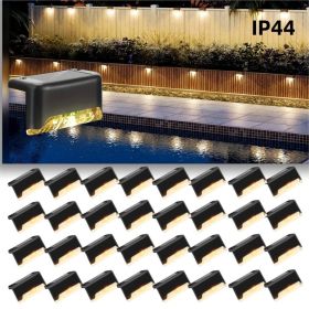 32/16 PCS Decorative Light Solar Energy Waterproof and Dustproof Light Source Sensing Suitable for Shopping Malls Guardrails Decks Stairs Gardens (Color: Warm lights-32PCS)